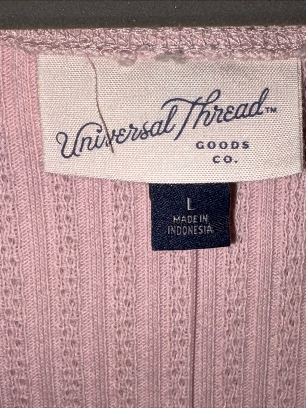 Universal Thread Pink Ribbed Lace-Trim Button Tank - Picture 7 of 11